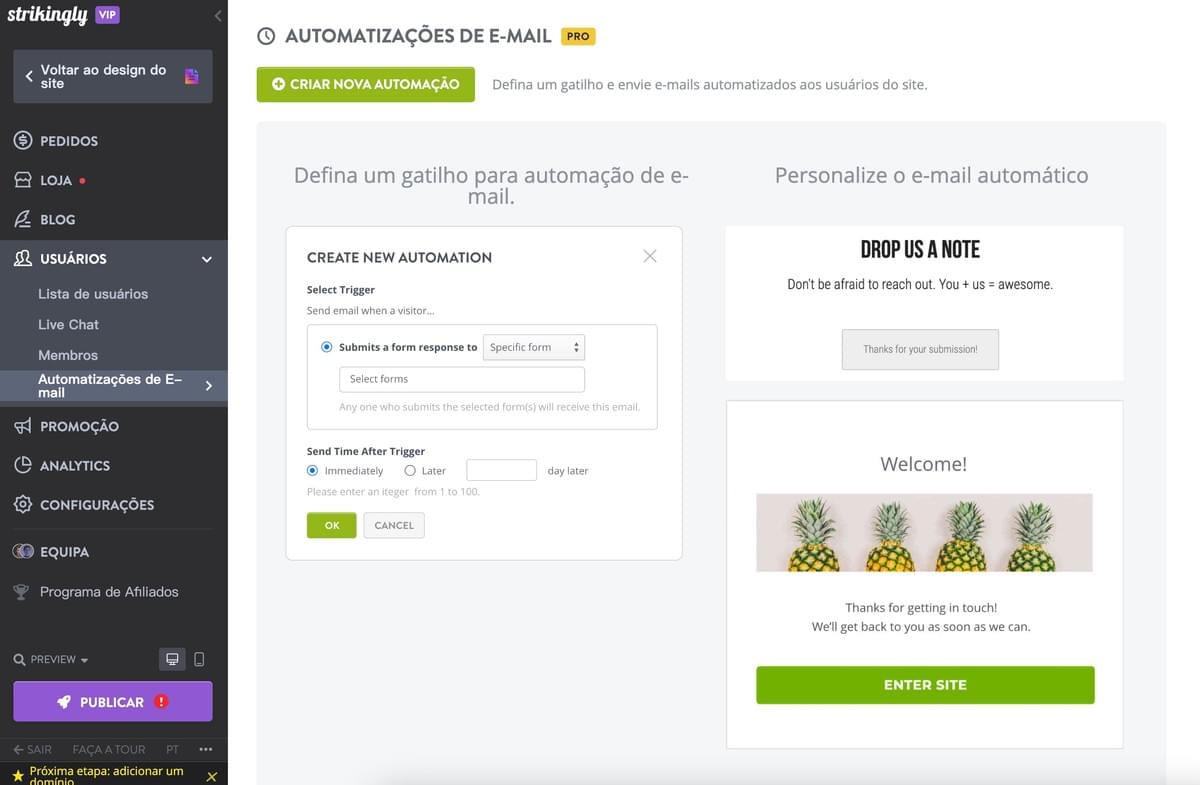 Recurso de Email Automatizado Strikingly Recurso de Email Automatizado Strikingly