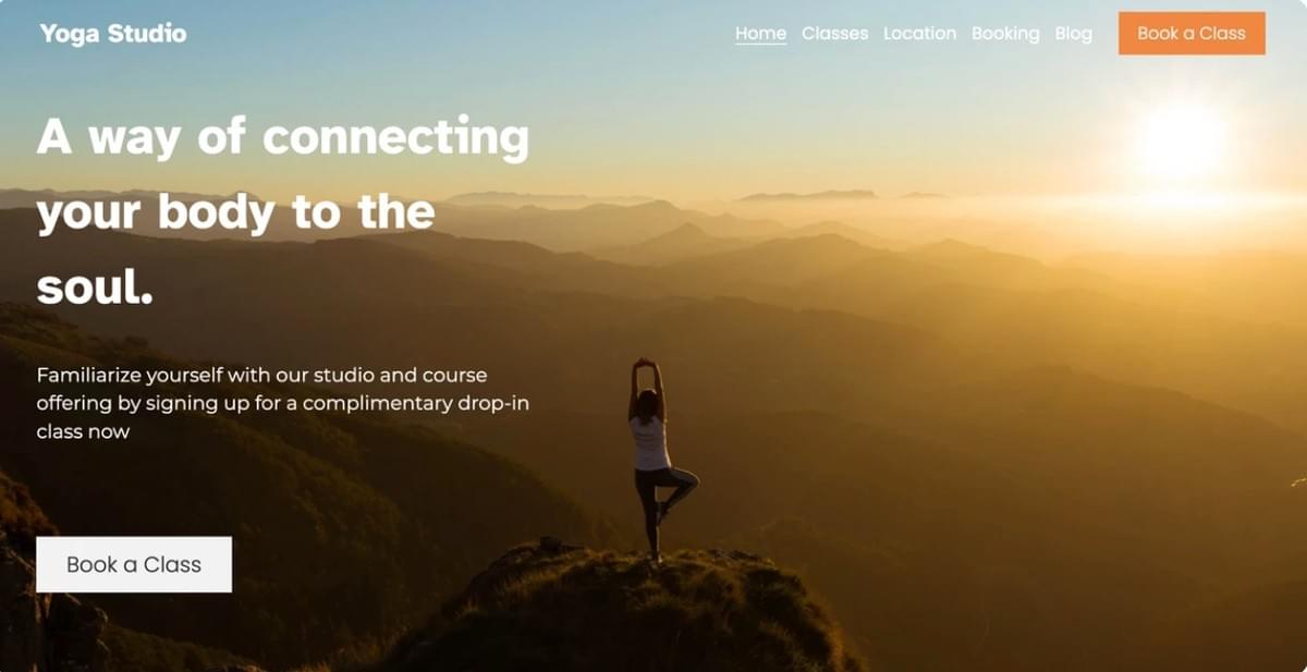 Yoga Sjabloon van Strikingly Yoga Sjabloon van Strikingly