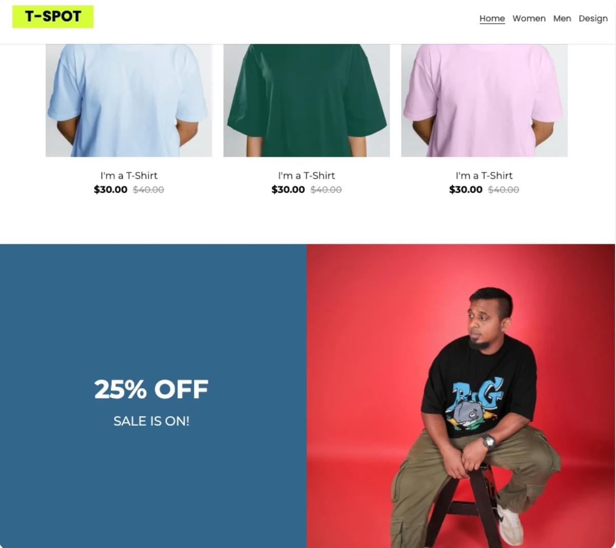 T-Spot sjabloon van Strikingly T-Spot sjabloon van Strikingly