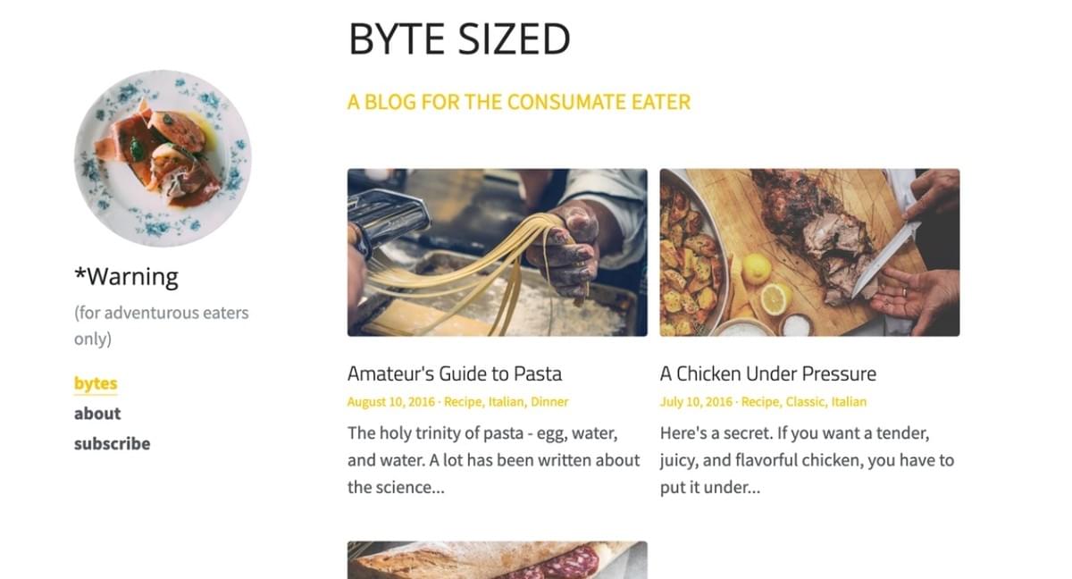 Byte Sized Blog Template van Strikingly Byte Sized Blog Template van Strikingly