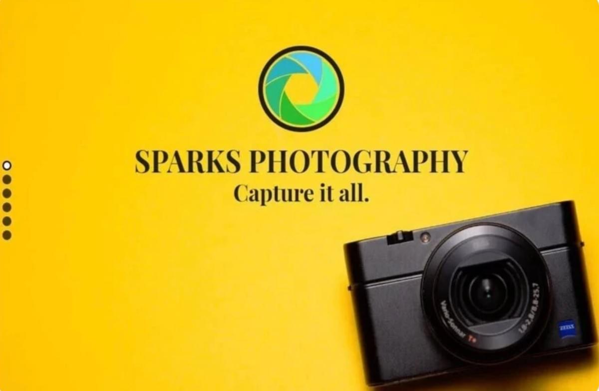 Modelo de Fotografia Sparks da Strikingly Modelo de Fotografia Sparks da Strikingly