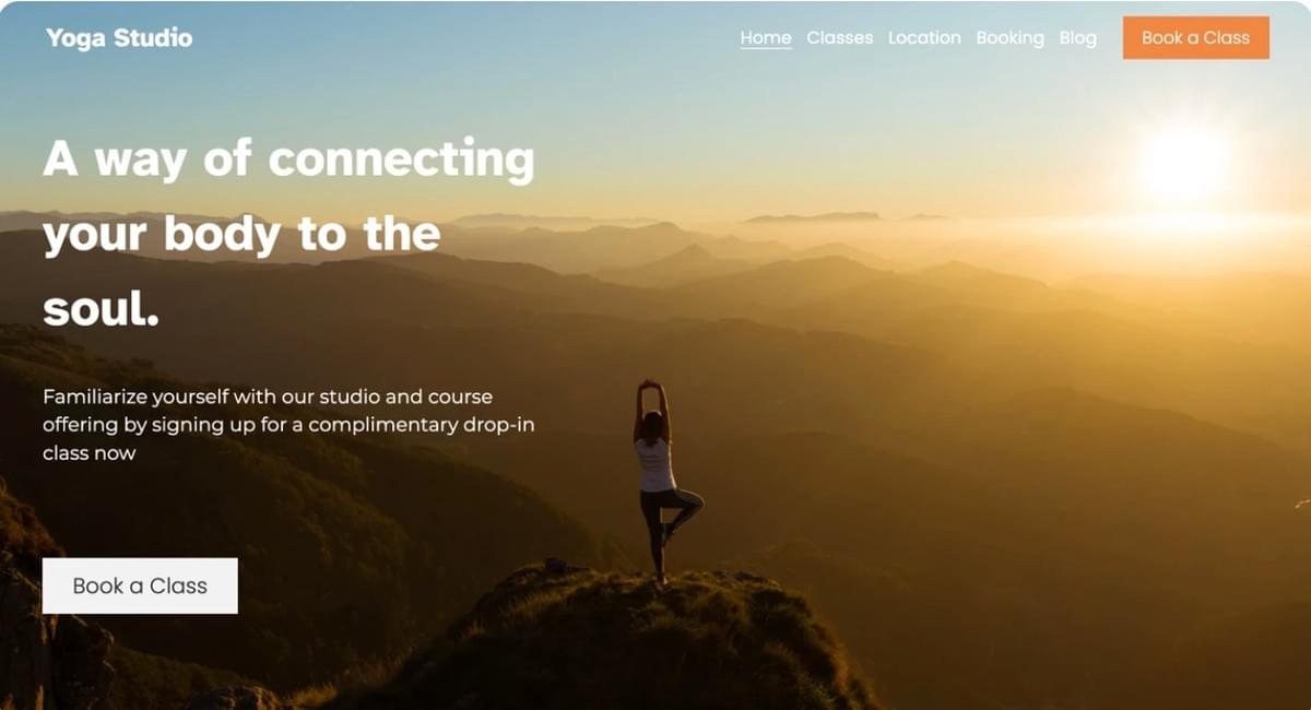 Yoga Sjabloon van Strikingly Yoga Sjabloon van Strikingly