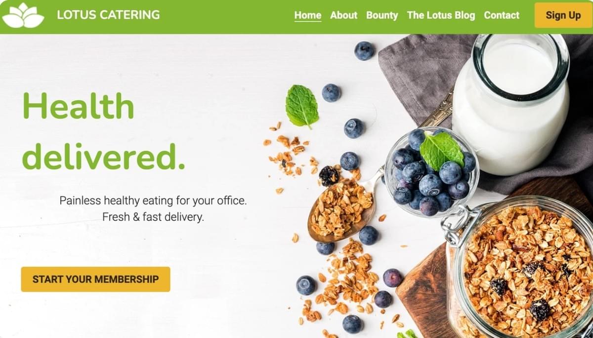 Lotus Catering Sjabloon van Strikingly Lotus Catering Sjabloon van Strikingly