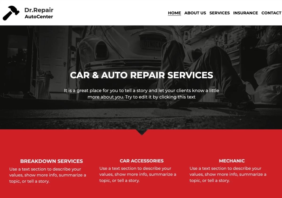 Monteur Website Sjabloon van Strikingly Monteur Website Sjabloon van Strikingly