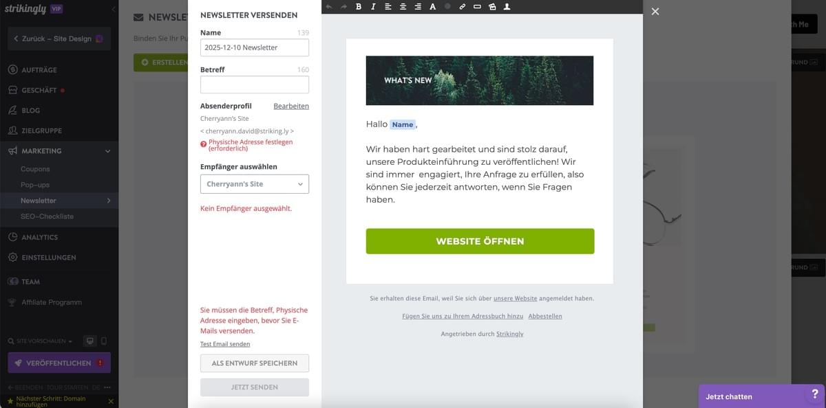 Strikingly Newsletter Vorlage Strikingly Newsletter Vorlage
