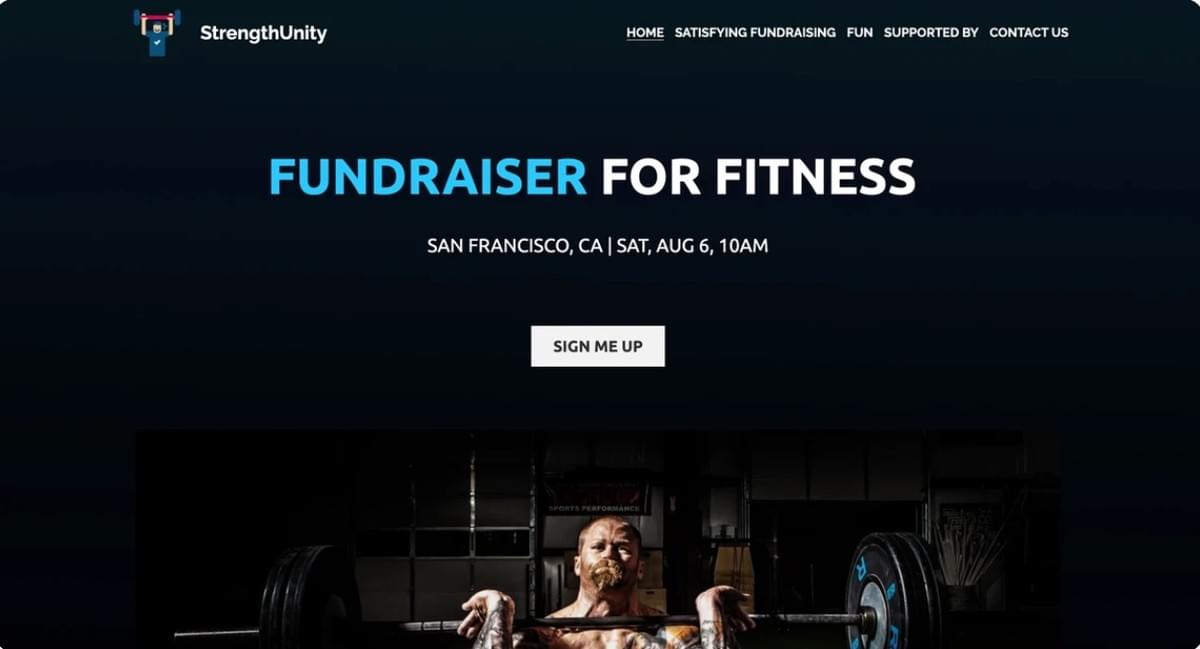 Modelo de Site StrengthUnity Sem Fins Lucrativos da Strikingly Modelo de Site StrengthUnity Sem Fins Lucrativos da Strikingly