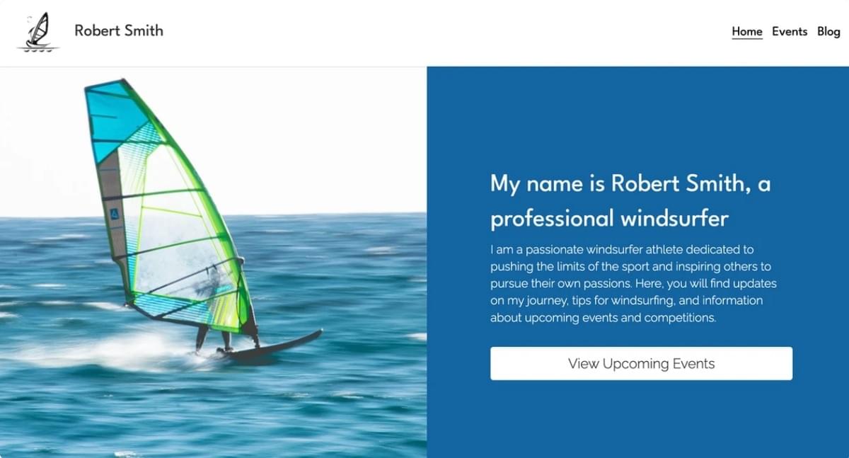 Modelo Windsurfer da Strikingly Modelo Windsurfer da Strikingly