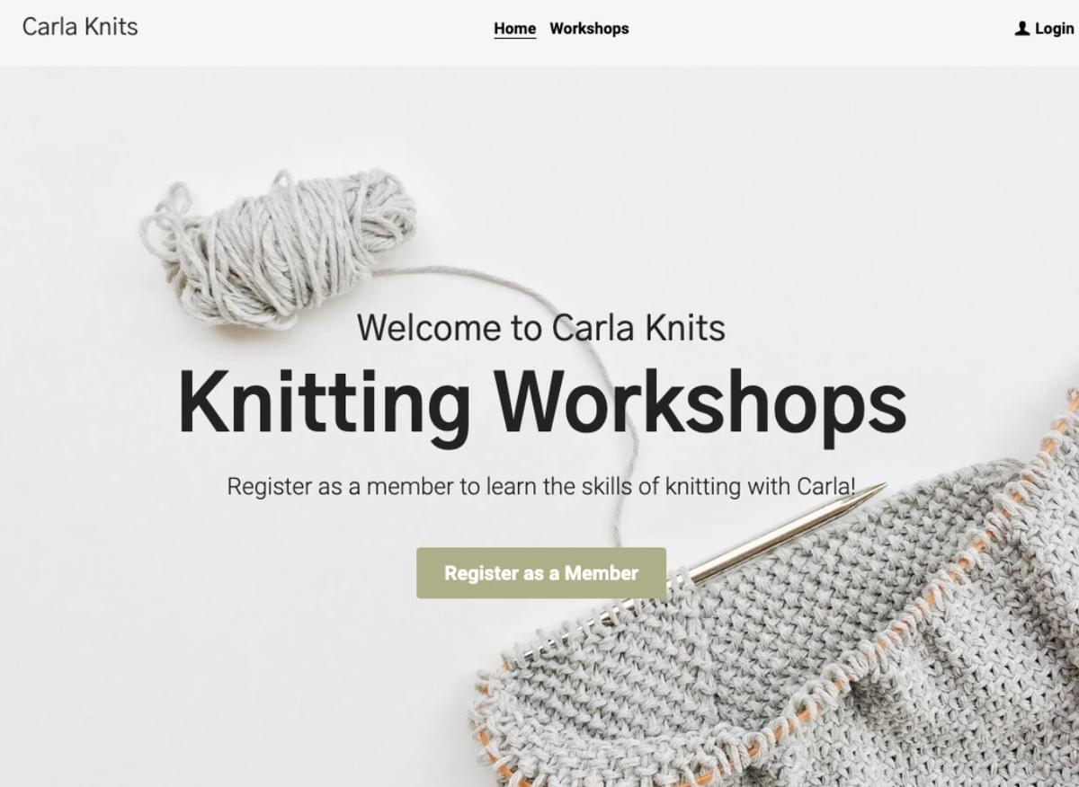 Carla Knits Website-Vorlage von Strikingly Carla Knits Website-Vorlage von Strikingly