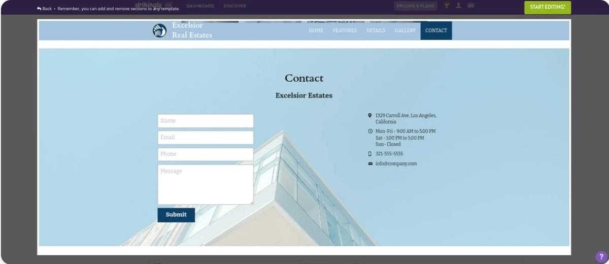 Comece uma empresa imobiliária com a Strikingly - Configure Formulários de Contato Comece uma empresa imobiliária com a Strikingly - Configure Formulários de Contato