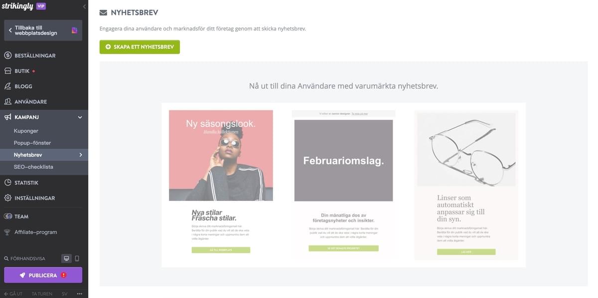 Reportage i Strikingly-nyhetsbrevet Reportage i Strikingly-nyhetsbrevet