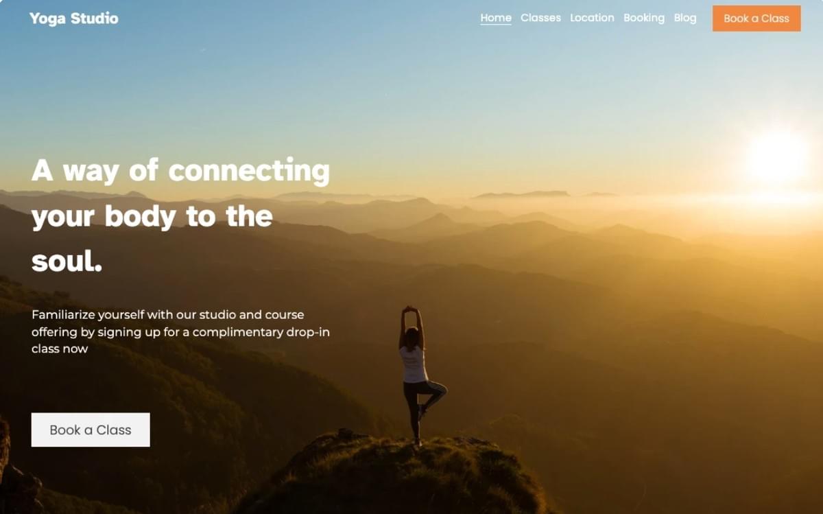 Template de Yoga da Strikingly Template de Yoga da Strikingly