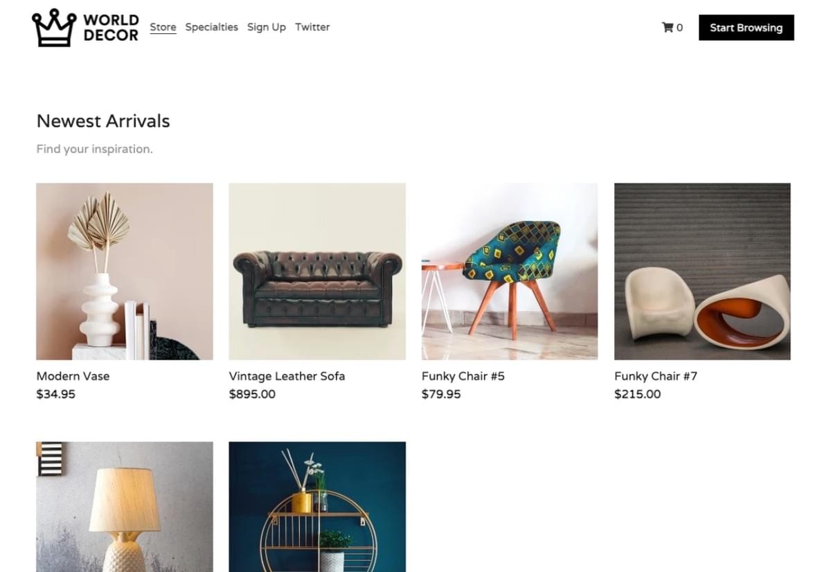 Modelo World Decor da Strikingly Modelo World Decor da Strikingly