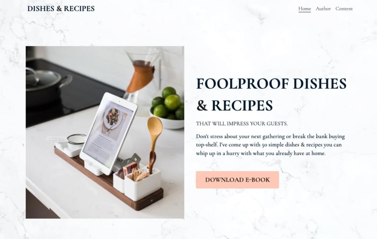 Vorlagen für Gerichte & Rezepte als digitaler Download von Strikingly Vorlagen für Gerichte & Rezepte als digitaler Download von Strikingly