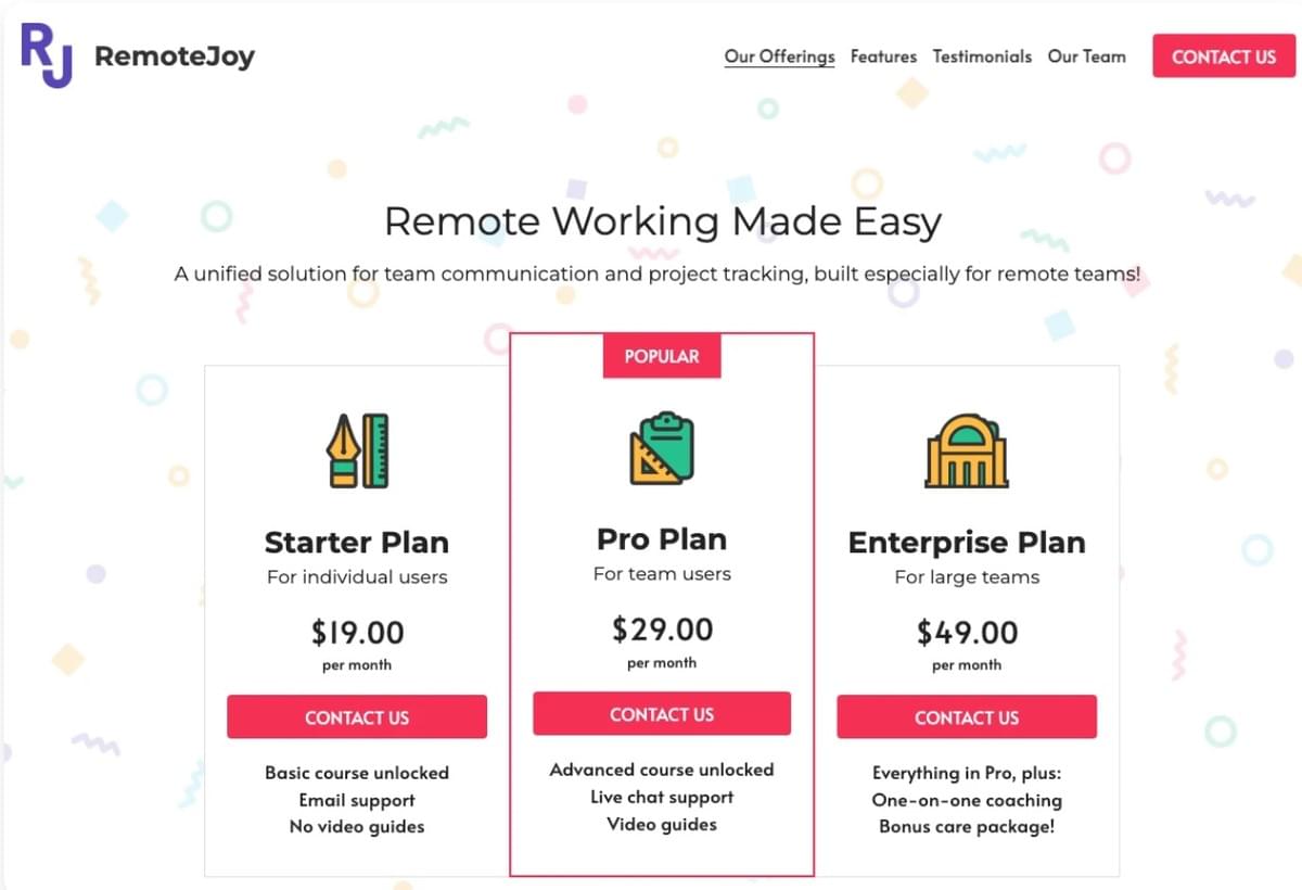 Template Remote Joy da Strikingly Template Remote Joy da Strikingly