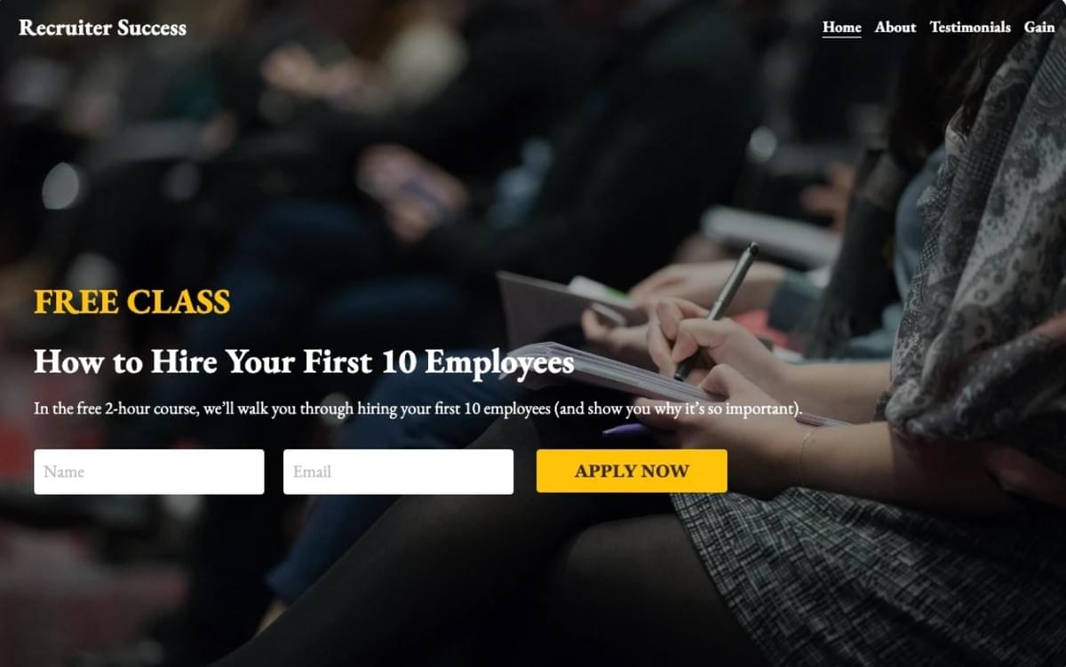 Recruiter Erfolgs-Template von Strikingly Recruiter Erfolgs-Template von Strikingly