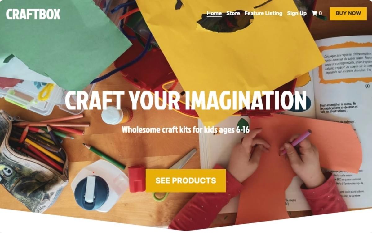 CraftBox E-Commerce-Website-Vorlage von Strikingly CraftBox E-Commerce-Website-Vorlage von Strikingly