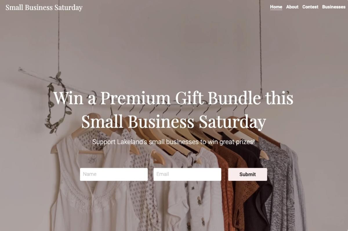 Small Biz Contest Template van Strikingly Small Biz Contest Template van Strikingly