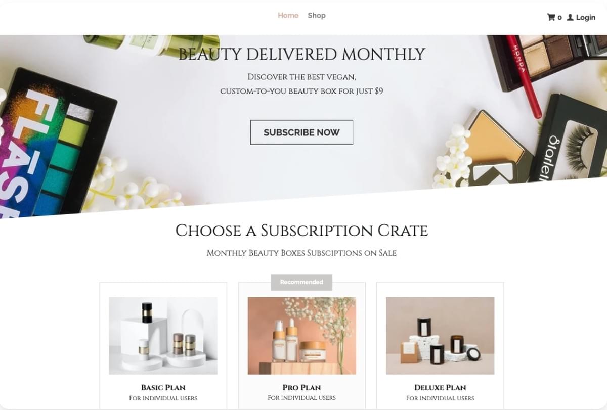 Opvallend sjabloon met producten Opvallend sjabloon met producten