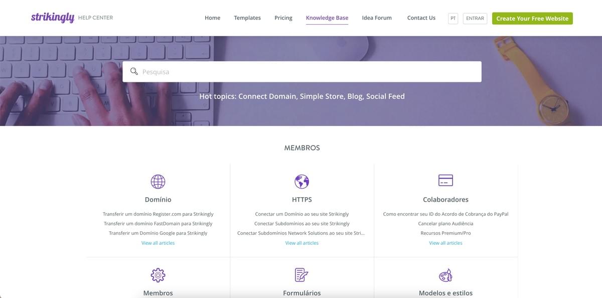 Base de Conhecimento Strikingly Base de Conhecimento Strikingly