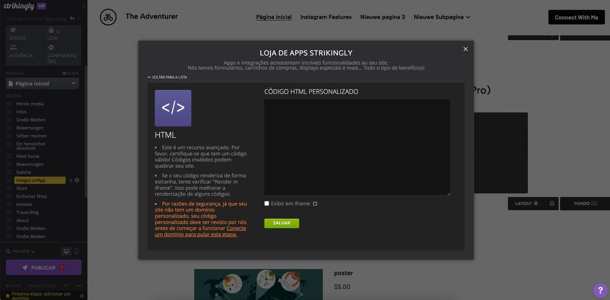 Seção HTML impressionante Seção HTML impressionante