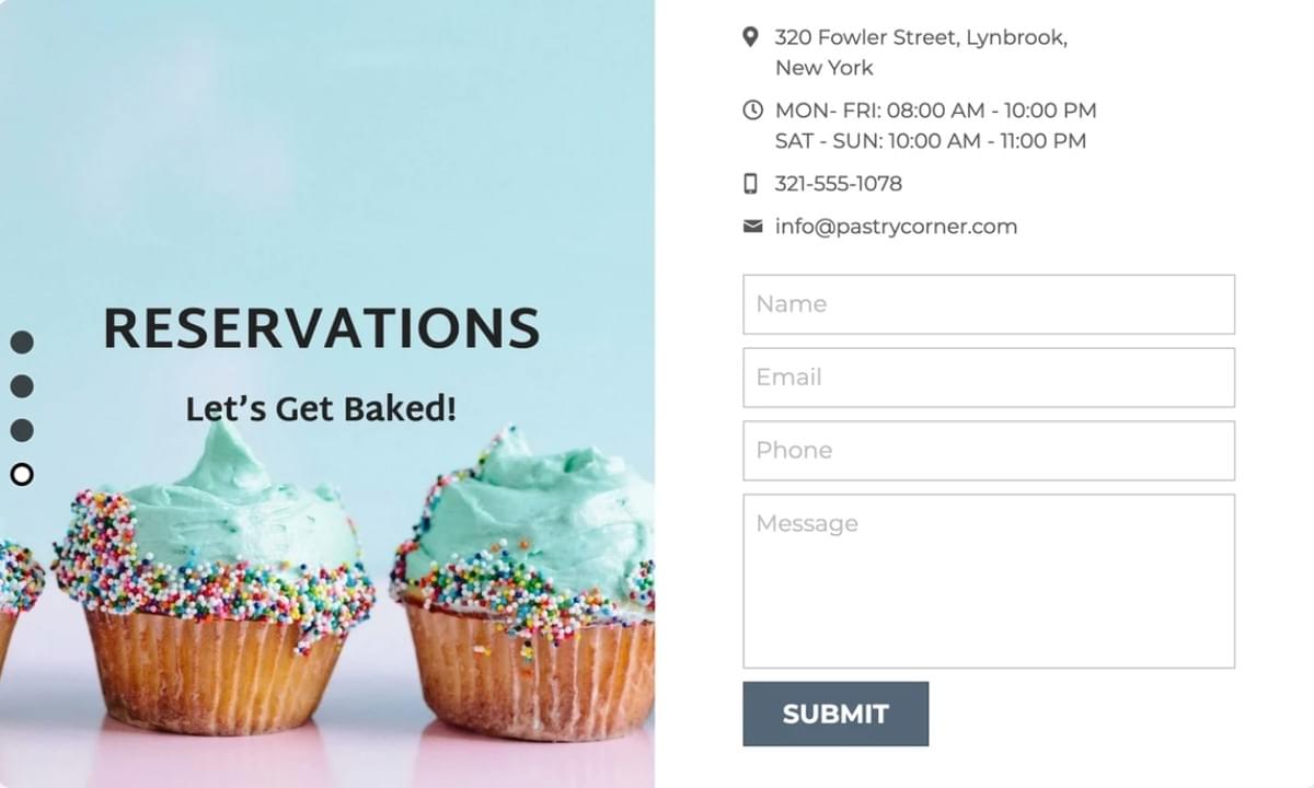 Template Pastry Corner da Strikingly Template Pastry Corner da Strikingly