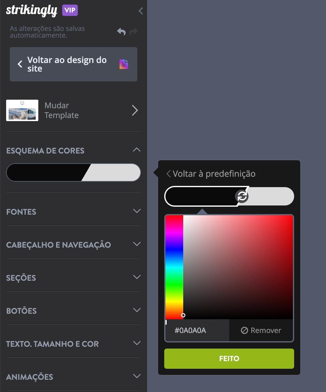 Seletor de Cores Strikingly Seletor de Cores Strikingly