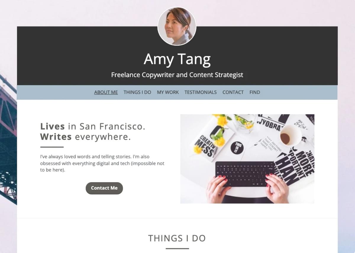 Profiel Website Sjabloon van Strikingly Profiel Website Sjabloon van Strikingly