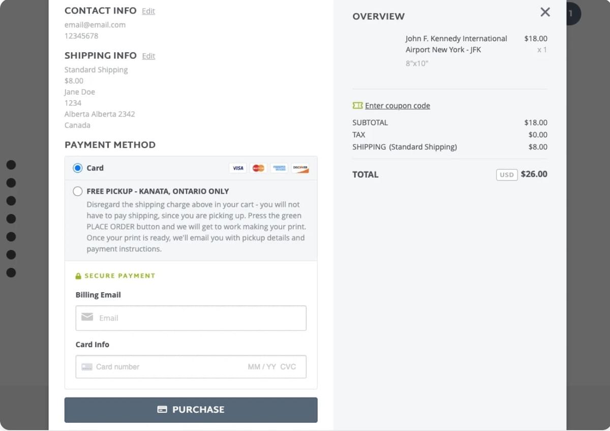 A Runway Prints oferece diversas opções de pagamento A Runway Prints oferece diversas opções de pagamento