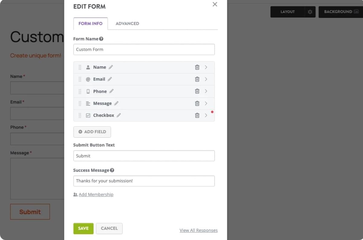 Formulário Personalizado para Pesquisas do Strikingly Formulário Personalizado para Pesquisas do Strikingly