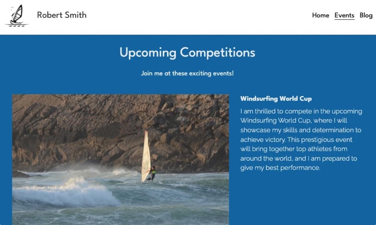 Modelo Windsurfer da Strikingly Modelo Windsurfer da Strikingly