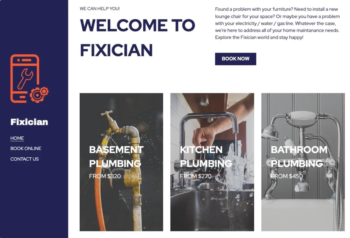 Modelo Fixician da Strikingly Modelo Fixician da Strikingly