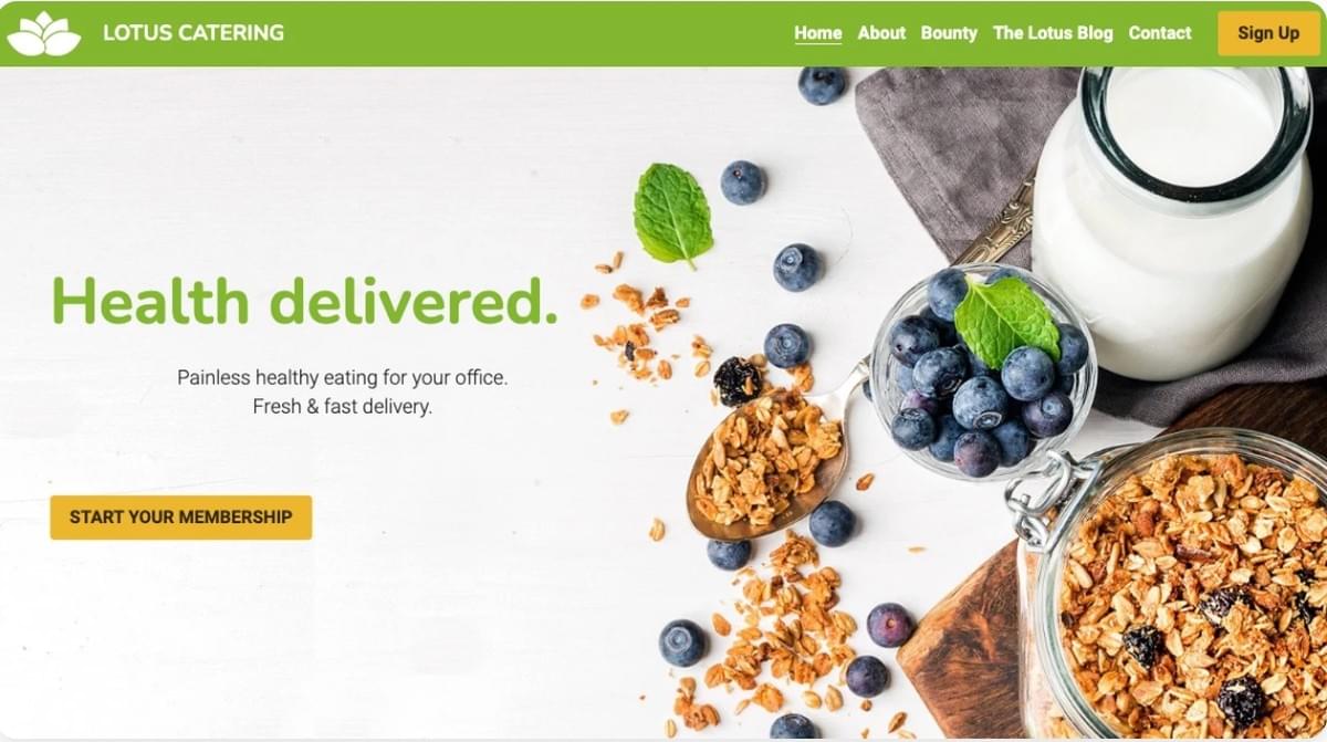 Lotus Catering Sjabloon van Strikingly Lotus Catering Sjabloon van Strikingly