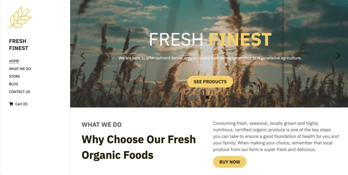 Fresh Finest Modelo de Website Fresh Finest Modelo de Website