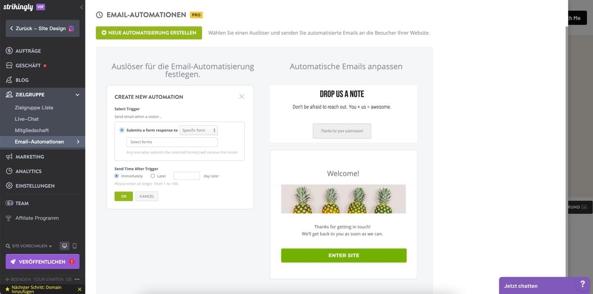 E-Mail-Personalisierung mit Strikingly – Transaktions-E-Mails E-Mail-Personalisierung mit Strikingly – Transaktions-E-Mails