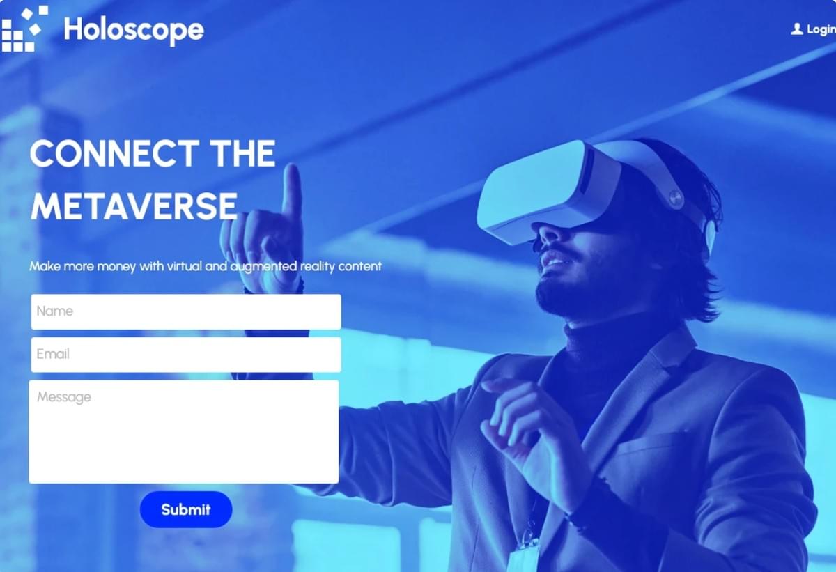 Template Holoscope da Strikingly Template Holoscope da Strikingly