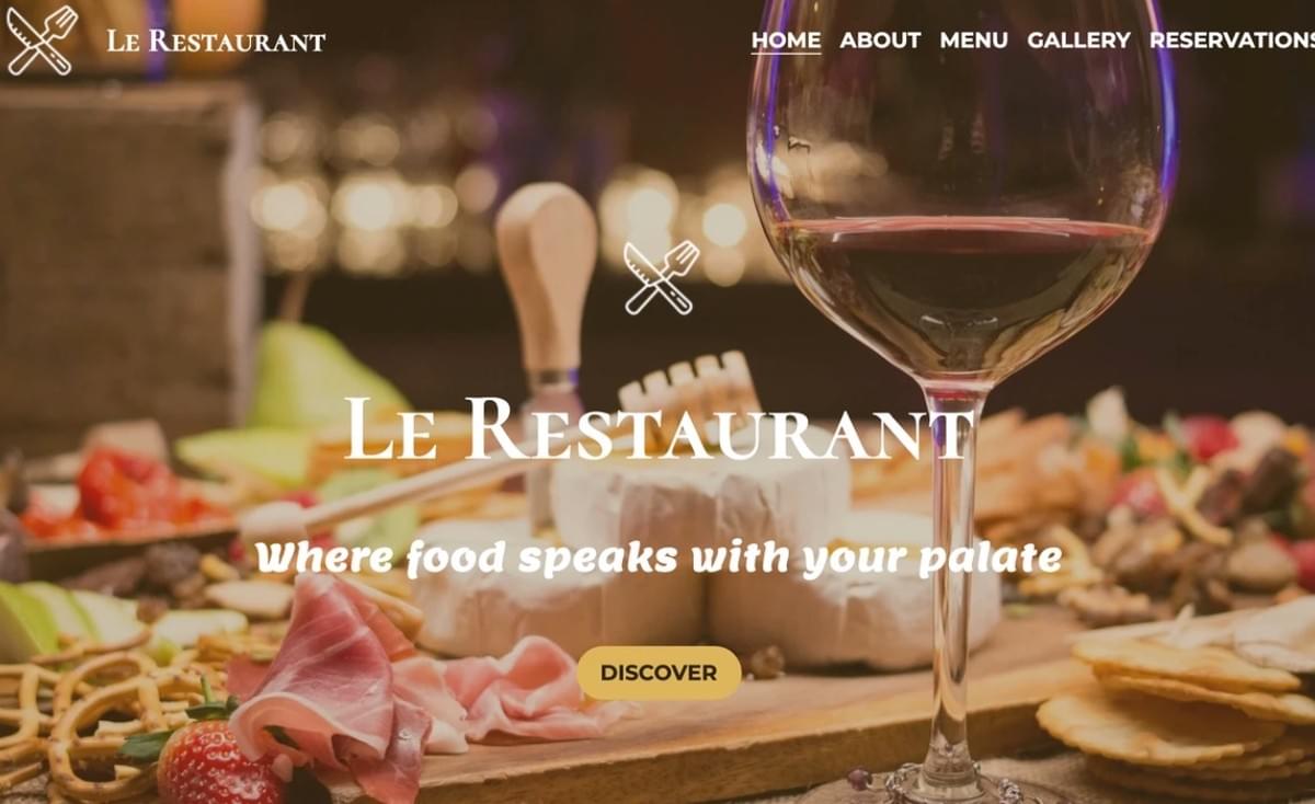 Le Restaurant Template van Strikingly Le Restaurant Template van Strikingly