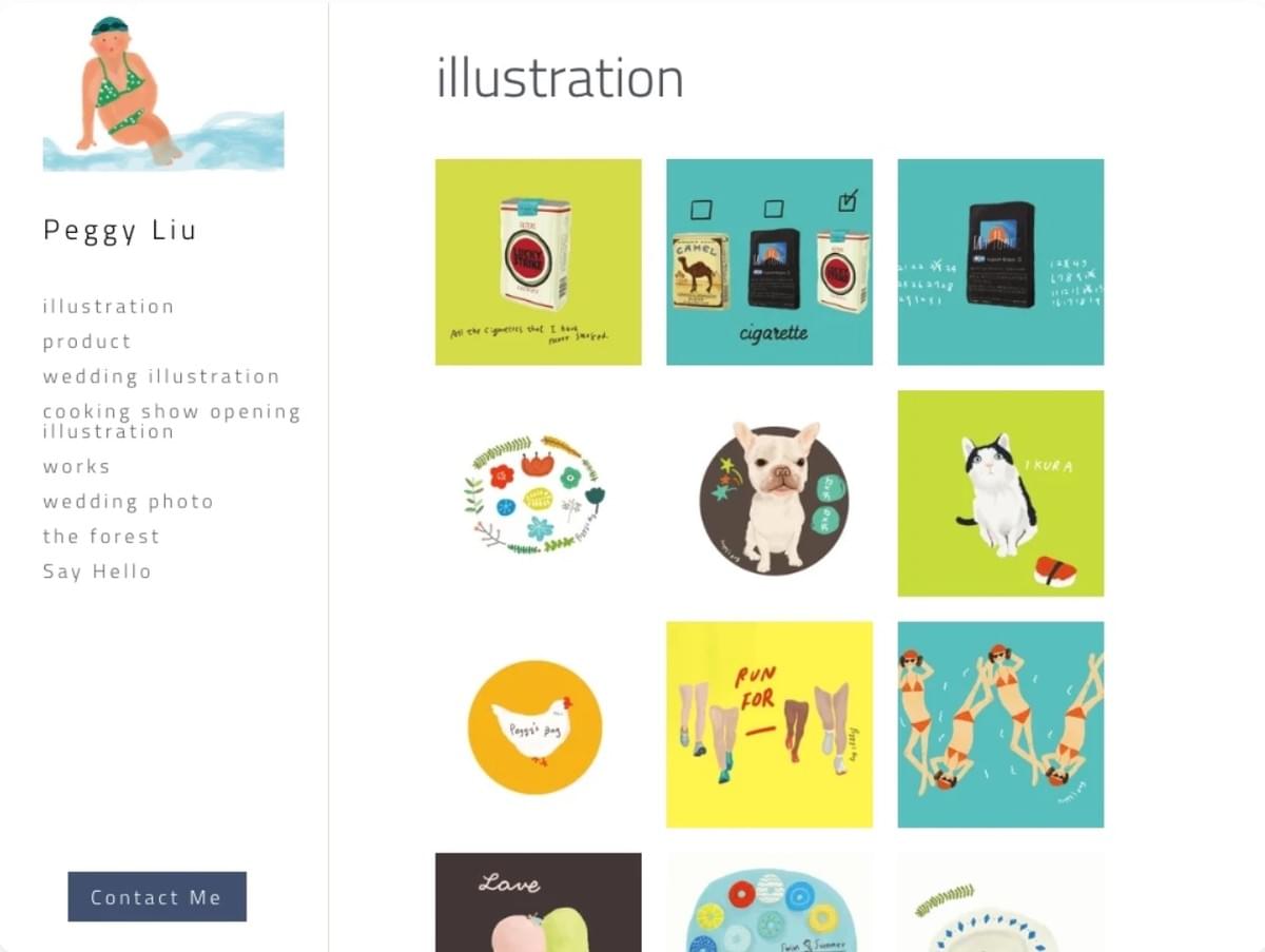 Illustrationsportfolio-Website von Strikingly Illustrationsportfolio-Website von Strikingly