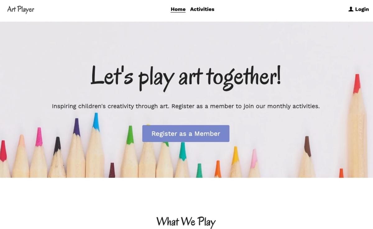 Art Player Sjabloon van Strikingly Art Player Sjabloon van Strikingly