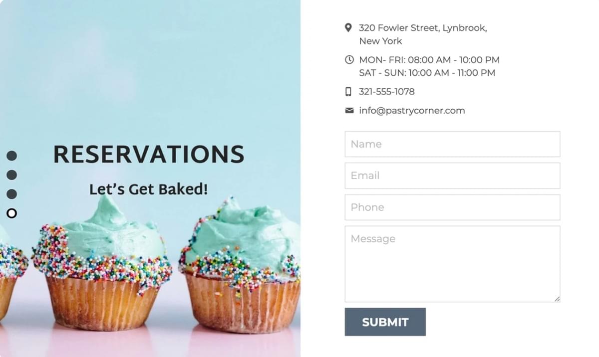 Restaurante Pastry Corner Modelo de Site Restaurante Pastry Corner Modelo de Site