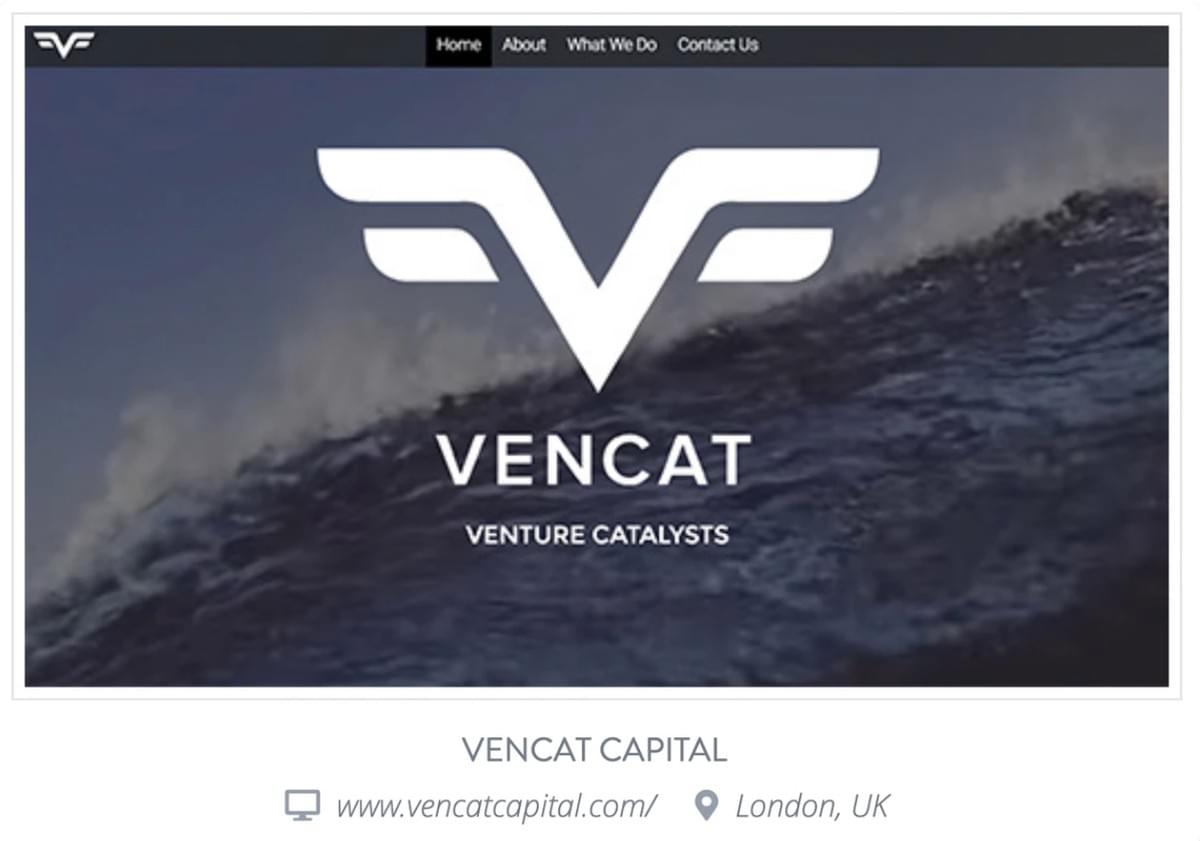 Site da Vencat Capital com nome de domínio Site da Vencat Capital com nome de domínio