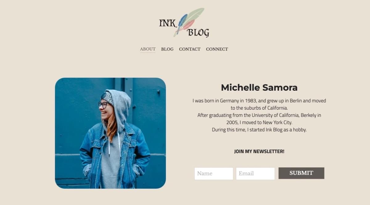Inkt Blog Sjabloon van Strikingly Inkt Blog Sjabloon van Strikingly