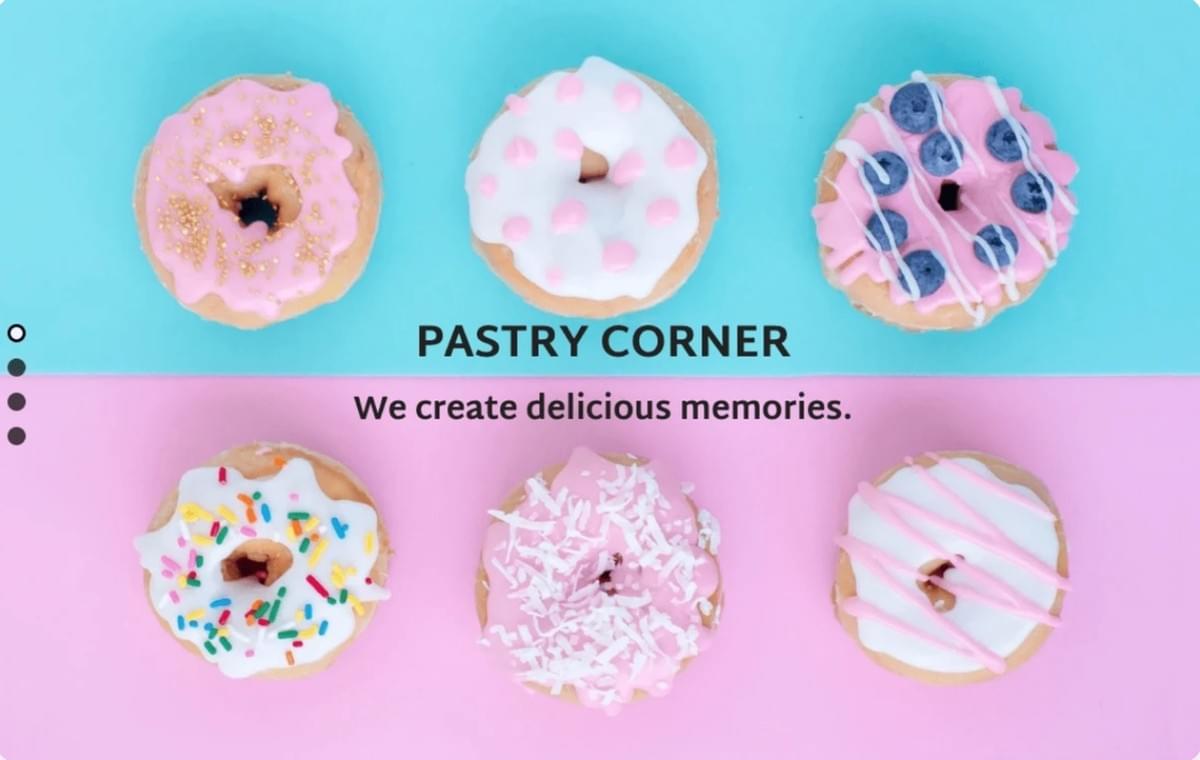 Pastry Corner-sjabloon van Strikingly Pastry Corner-sjabloon van Strikingly