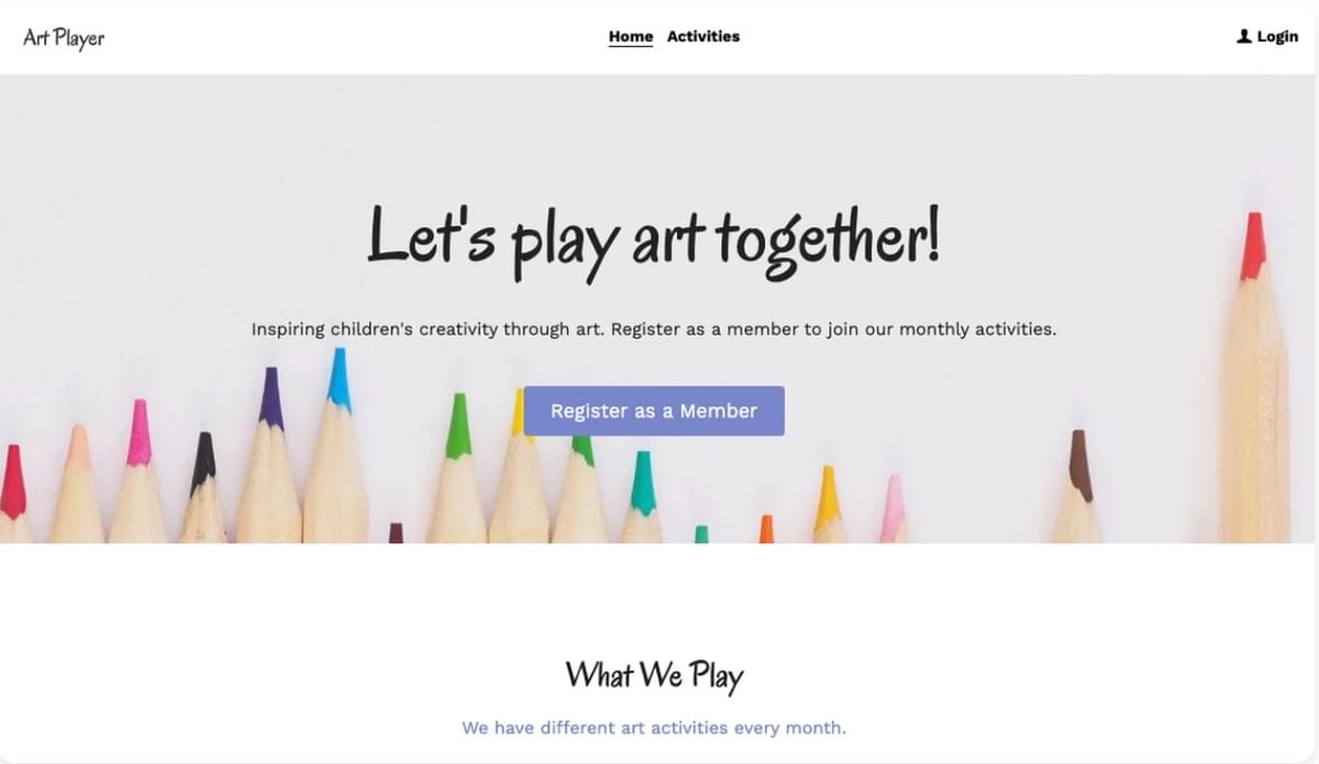 Art Player Sjabloon van Strikingly Art Player Sjabloon van Strikingly