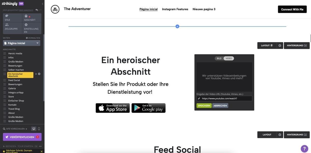 Strikingly Video Abschnitt: YouTube HTML-Einbettung Strikingly Video Abschnitt: YouTube HTML-Einbettung