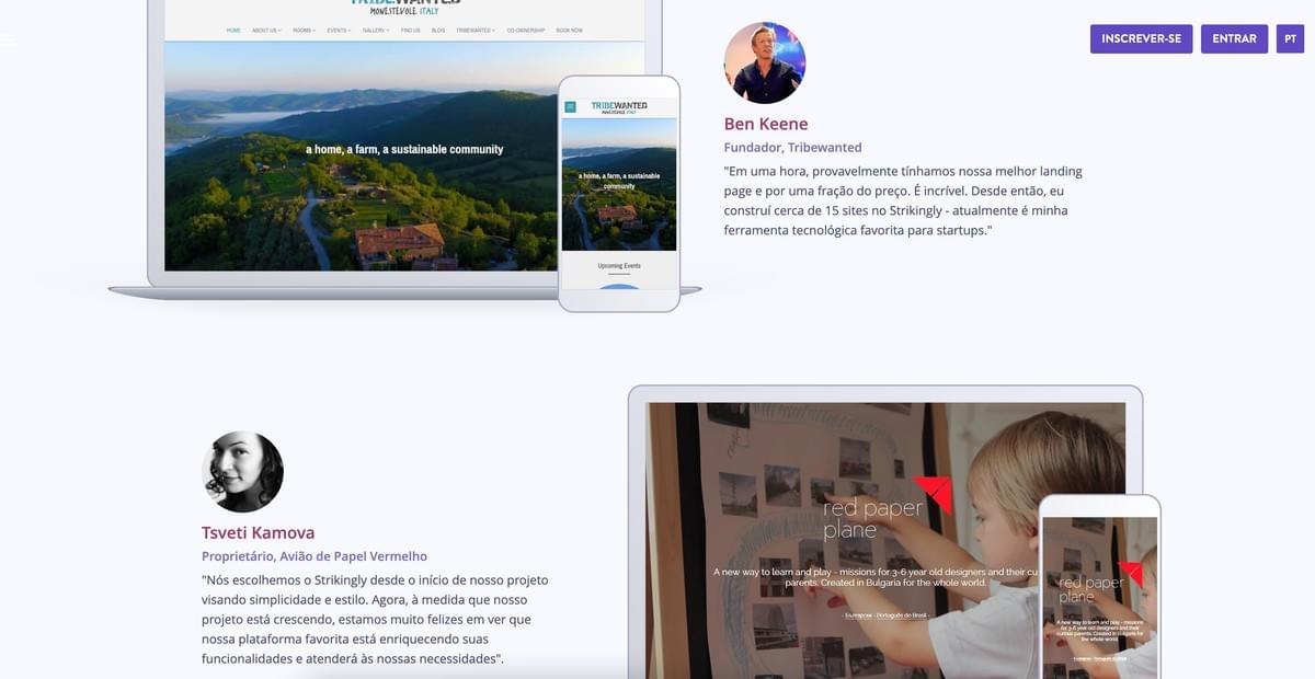Design Responsivo para Dispositivos Móveis do Strikingly Design Responsivo para Dispositivos Móveis do Strikingly