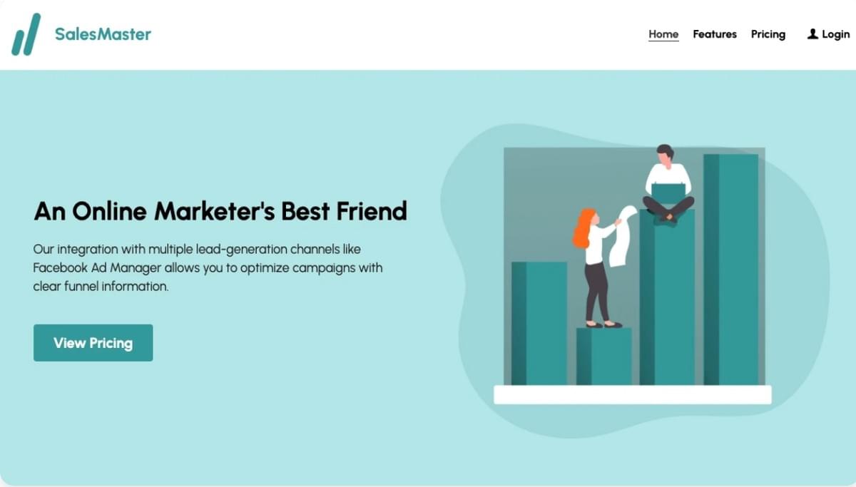 SalesMaster-sjabloon van Strikingly SalesMaster-sjabloon van Strikingly