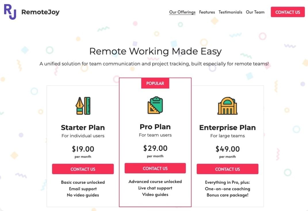 Remote Joy Online-Shop-Vorlage von Strikingly Remote Joy Online-Shop-Vorlage von Strikingly