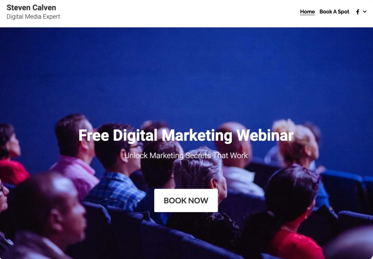 Template de Webinar da Strikingly Template de Webinar da Strikingly