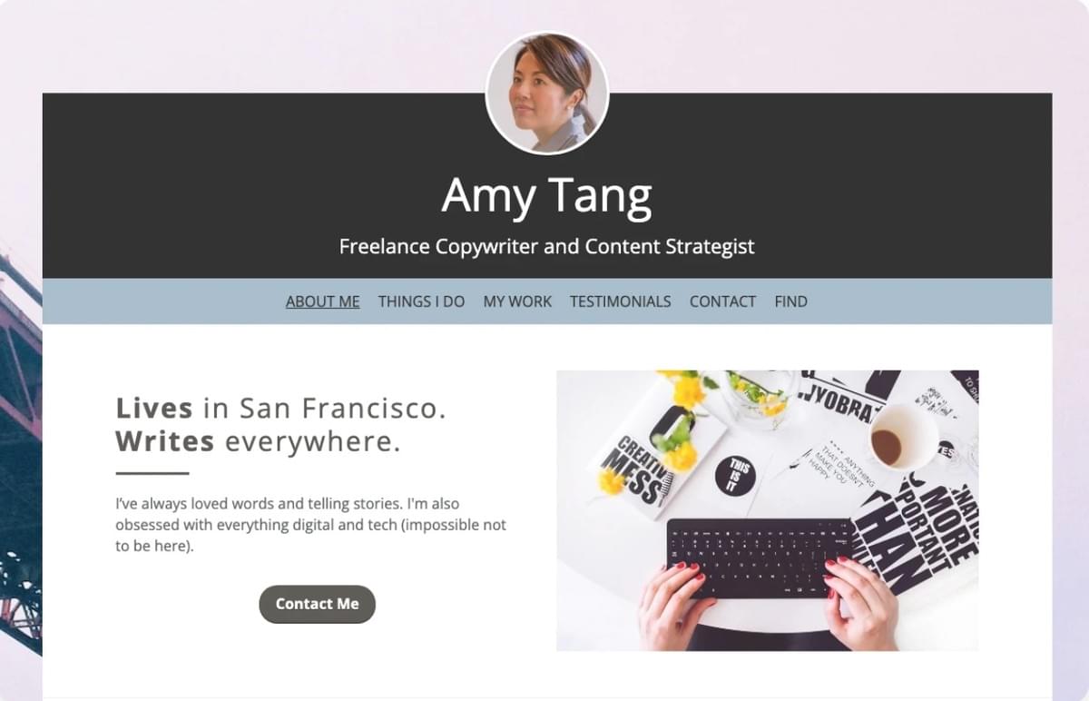 Modelo de Perfil da Strikingly Modelo de Perfil da Strikingly