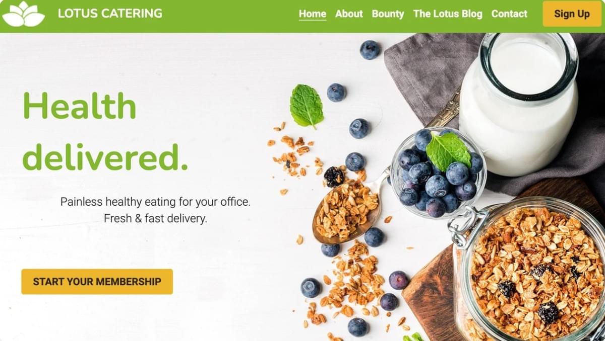 Lotus Catering-sjabloon van Strikingly Lotus Catering-sjabloon van Strikingly